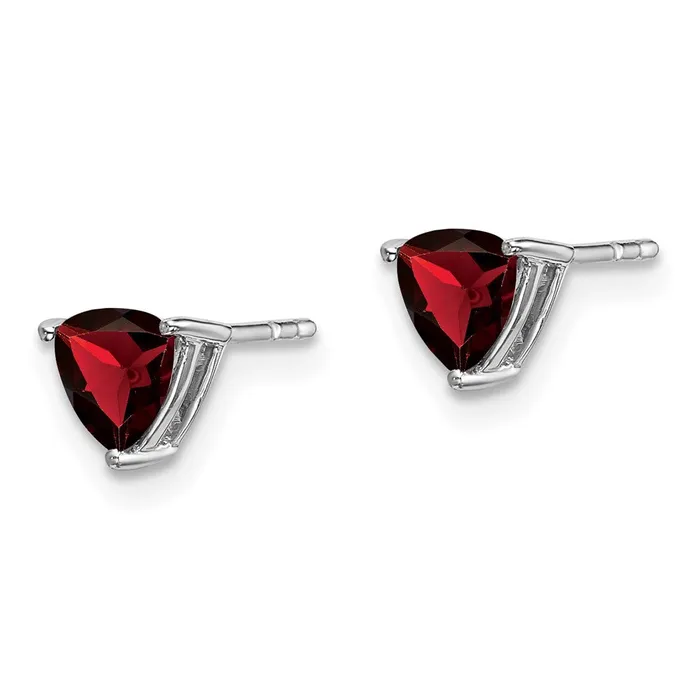 Earrings Goldia 14k White Gold Trillion Garnet Earrings