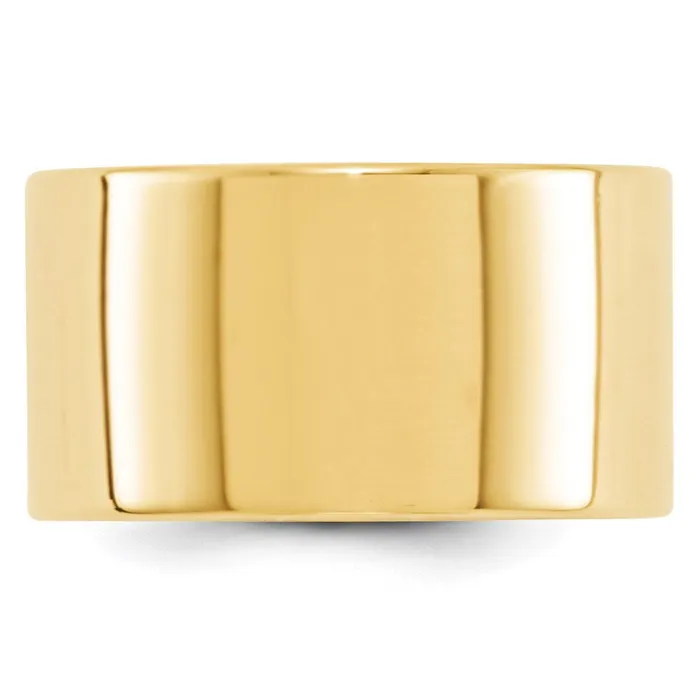 Rings Goldia Solid 18K Yellow Gold 12mm Light Weight Flat MensWomens Wedding Band Ring Size 55