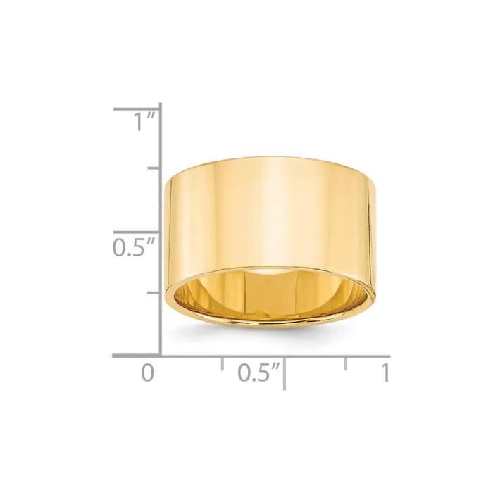 Rings Goldia Solid 18K Yellow Gold 12mm Light Weight Flat MensWomens Wedding Band Ring Size 55