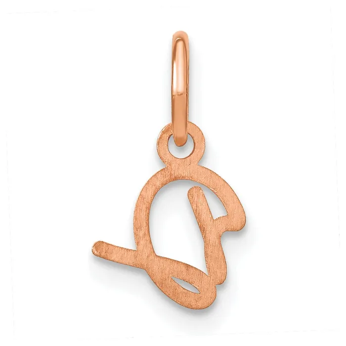 Charm Necklaces 14k Rose Gold Upper case Letter D Initial Charm TreasureFineJewelers