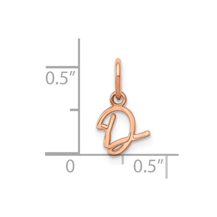 Charm Necklaces 14k Rose Gold Upper case Letter D Initial Charm TreasureFineJewelers