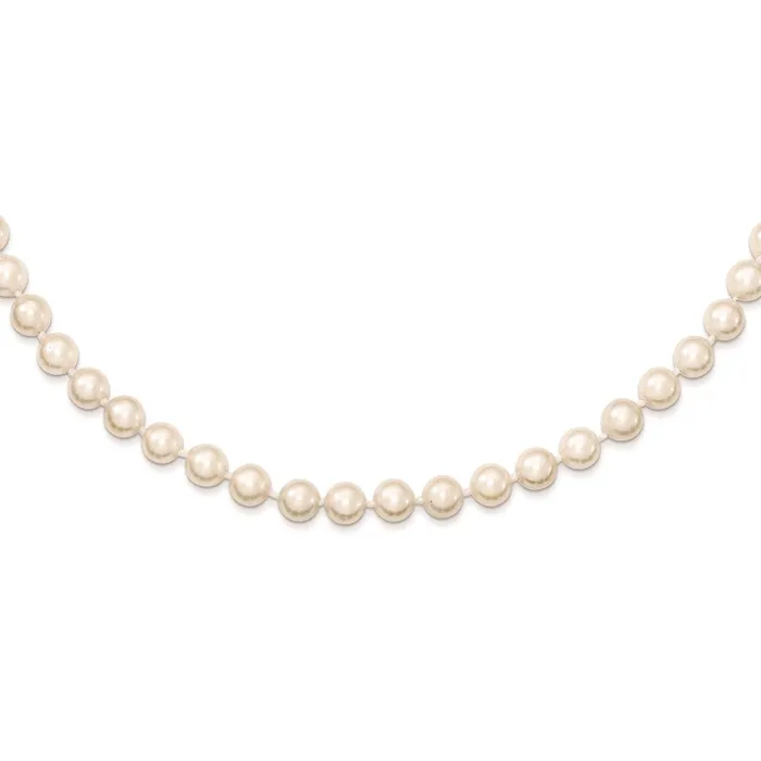 Necklaces 14k 56mm Round White Gold Saltwater Akoya Cultured Pearl Necklace TreasureFineJewelers Necklaces 14k 56mm Round White Gold Saltwater Akoya Cultured Pearl Necklace TreasureFineJewelers