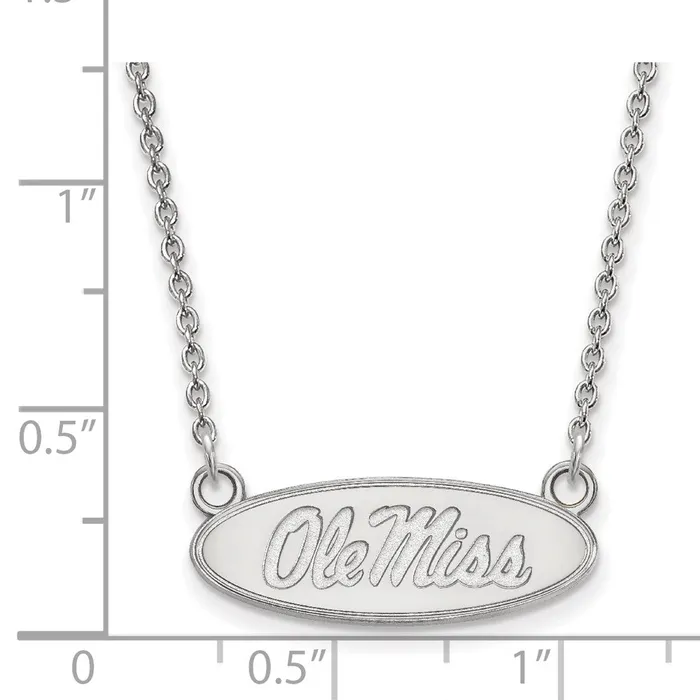 TreasureFineJewelers Necklaces 14K White Gold University of Mississippi Small Pendant with Necklace