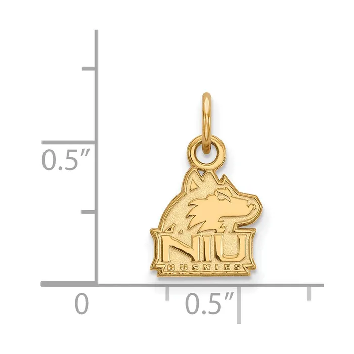 TreasureFineJewelers Necklaces Sterling Silver Goldplated Northern Illinois University NIU Huskies Extra Small Pendant