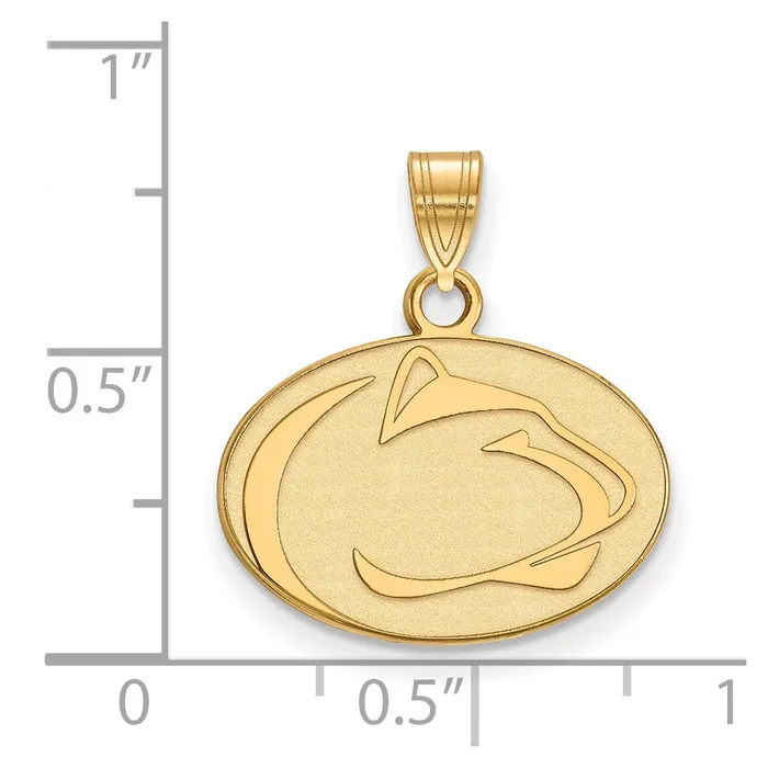 TreasureFineJewelers Necklaces Sterling Silver Goldplated Penn State University Lion Small Pendant