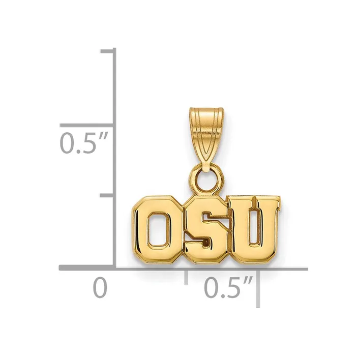 TreasureFineJewelers Necklaces Sterling Silver Goldplated The Ohio State University OSU Small Pendant